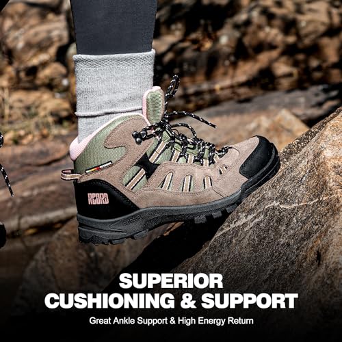 @ R CORD Womens Hiking Boots Waterproof Lightweight Hiking Boots Women Ankle Support Hiking Shoes Backpacking Boots Breath...
