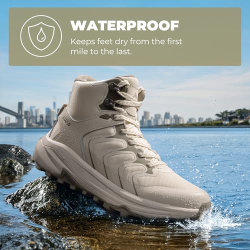 NORTIV 8 Women's Hiking Boots Waterproof with Arch Support Sneakers Walking Outdoor Comfortable Lightweight Boot Echo Mid