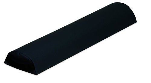 NRG Half Round Massage Bolster - Durable Massage/Spa Table Pillow Cushion - Positioning Bolster with Carrying Strap - CFC Free Foam, NaturSoft Vinyl Cover - 3 x 6 x 26 Inches - Color: Black
