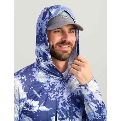 HUK Men's Pursuit Pattern Crew Long Sleeve, Performance Shirt