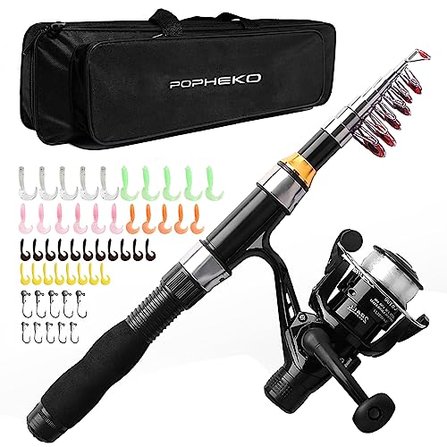 Telescopic Fishing Pole Reel Combo Ultralight Fishing Rod Spinning Reel with Tackle Bag All-in-One Fishing Accessories Fis...