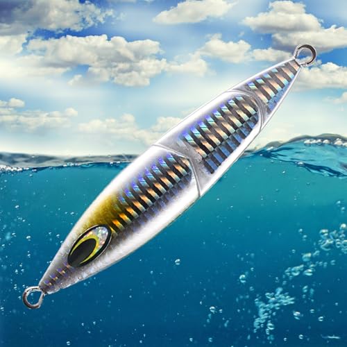 Vertical Jigs Luminous Slow Jigging Lure for Saltwater Freshwater Fishing 3 Colors 7 Weights