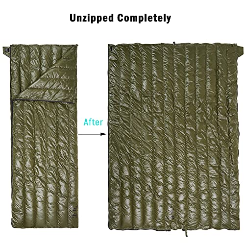 MT Ultralight Down Sleeping Bag 41-68 Degree F 400 Fill Power 3 Seasons - 1.5lbs Compact Portable Waterproof Camping Sleep...