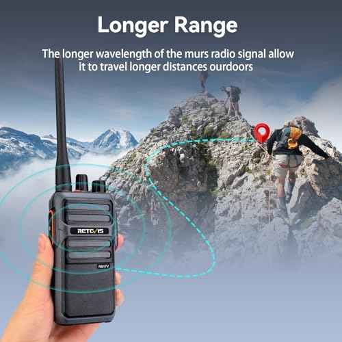 Retevis RB17V MURS Handheld Radio, Hunting Walkie Talkies Long Range, with 4400mAh Rechargeable Battery, License Free, MURS Radio for Camping Hiking Skiing (2 Pack) (with Original Antenna)