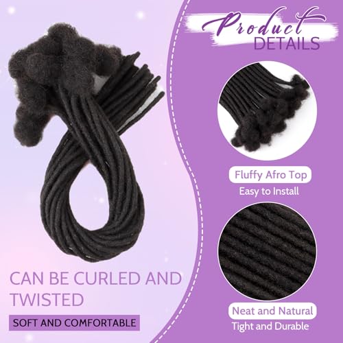 Loc Extensions Human Hair 0.4cm&0.6 cm&0.8cm width 4-18inch 10, 20, 40, 100 strands 100% Human Hair Locs Extensions for Men Women Natural Dreadlocks Can Be Dyed Bleached Curled 0.4cm 8inch 60 Strands