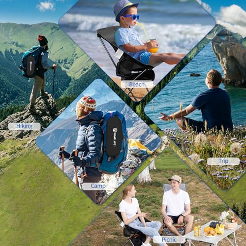 SHALLWE Ultralight Camping Chairs, All Aluminum Frame Portable Folding Camp Chair for Adults, Lightweight Collapsible for ...