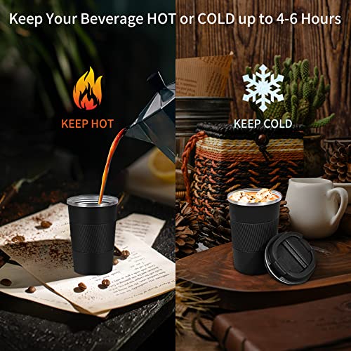 YINBAOGE Insulated Travel Coffee Mug, Spill & Leak Proof, Portable To Go Camping Stainless Steel Coffee Tumbler, Reusable ...
