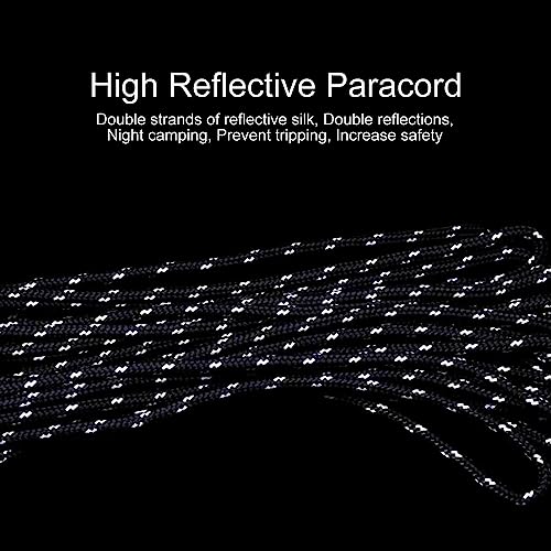 Smithok 16.4ft 6 Pack 4mm Guy Lines Ultralight Tent Cords with Aluminum Adjuster Tensioner Outdoor Camping Guylines Ropes ...