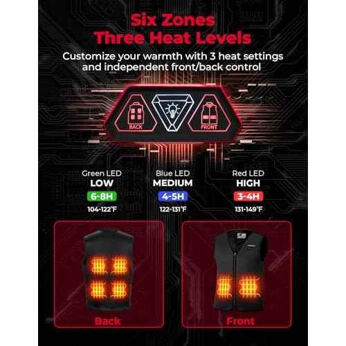 KEMIMOTO Heated Vest for Men with Battery Pack Included, Lights-out Design, Electric Warming Vest for Hunting Winter Sports