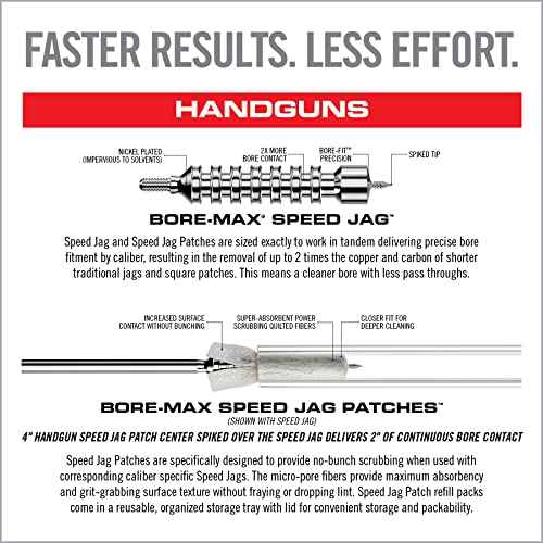 Real Avid Bore Max Speed Jags and Patches Multi Cal Pack ? 10 Jags and 500 Patches for Faster Bore Cleaning with Deeper Surface Contact and Long Lasting Nickel Plated Fit for Handgun & Rifle Calibers