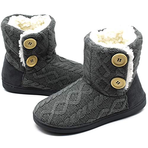 ONCAI Women's Slippers Comfort Knit Boots Winter Warm Outdoor Indoor Shoes