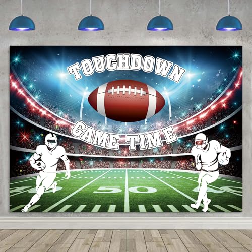 Game Time Backdrop Football Backdrop for Photography Touch Down Sport Party Background Football Party Decorations Banner P...