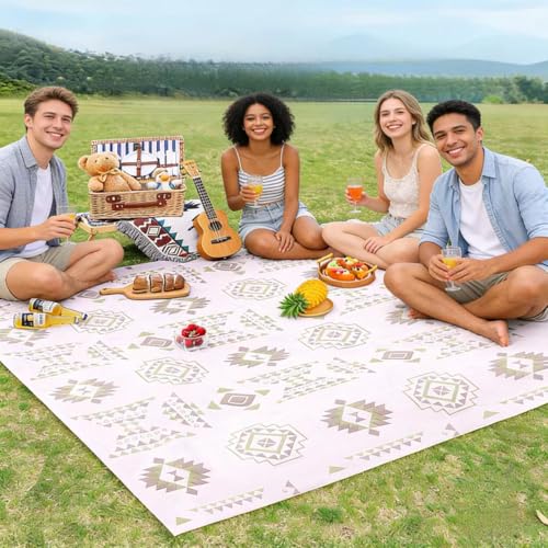 Disposable Waterproof Picnic Blanket & Tablecloth | Extra Large Thicken Quick-Dry Beach Mat for Camping, Hiking, Parks & O...