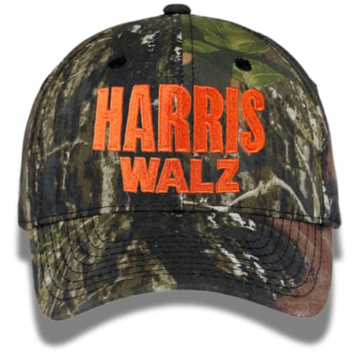 Mossy Oak Harris Walz 2024 Camo Hat – Mid-Profile, Structured, Durable 60/40 Cotton-Poly Blend, Adjustable Velcro Closure,...