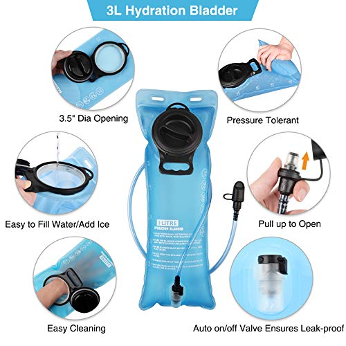 NOOLA Hydration Backpack with 3L TPU Water Bladder, Tactical Molle Water Backpack for Men Women, Hydration Pack for Hikin...
