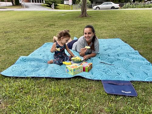 ZOMAKE Picnic Blanket Waterproof Sandproof Large Foldable Blankets,79"x79" Concert, Beach, Yard, Outdoor Grass Mat(Peacock...