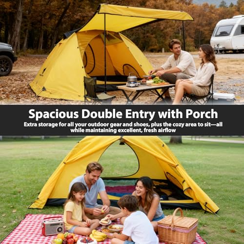 GEERTOP 4 Person 4 Season Tent for Camping Waterproof Double Layer Easy Set Up Family Tent for Camping Hiking Backpacking ...