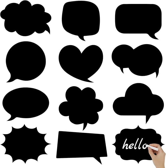 Konsait 24 PCS Large Blank Photo Booth Props, Writable Chalkboard Black Cards Make Your Own Photo Props Wedding Photo Boot...