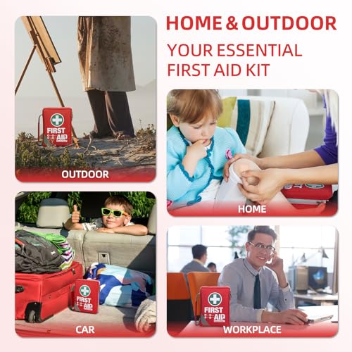 General Medi First Aid Kit - Small Compact First Aid Kit Bag(175 Piece) - Reflective Bag Design- Includes Instant Cold Pac...
