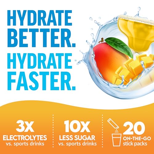 Force Factor Liquid Labs Electrolytes Powder Packets—Mango Margarita—Energy Hydration Packets to Make Electrolyte Water wi...
