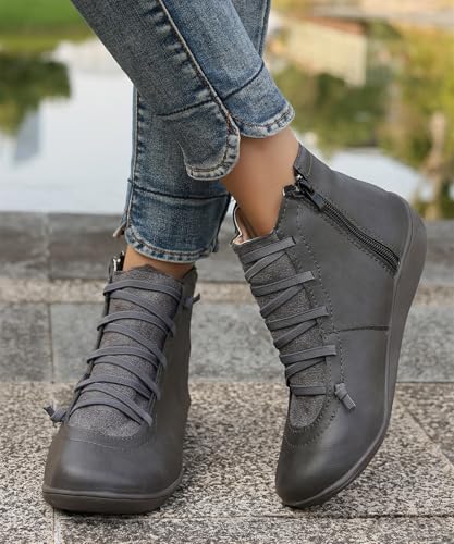 Women's Waterproof Combat Boots Casual Ankle Boots Fashion Round Toe Slip On Elastic Fall Booties Shoes
