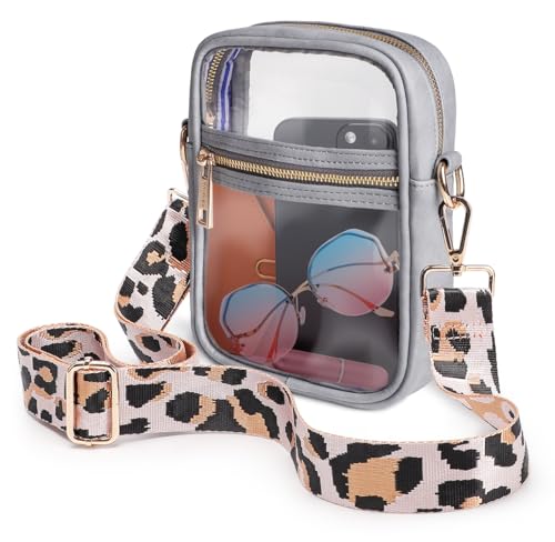 Vangue Clear Bag Stadium Approved, Clear Crossbody Purse for Women with Adjustable Strap for Sports Concert