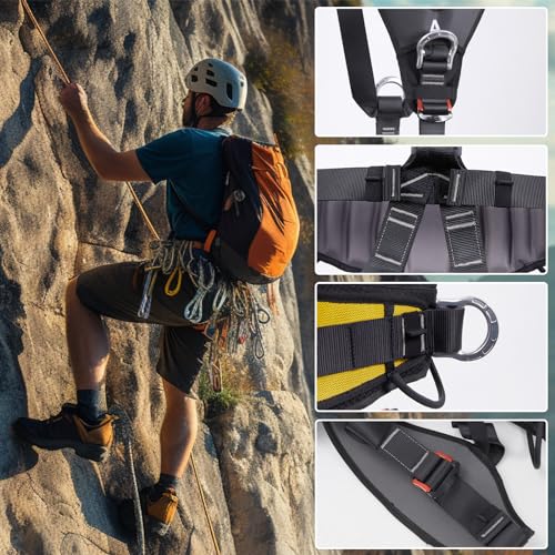 SOB Full Body Climbing Harness Can Be Inverted Thicken Widen Protect Waist Safety Harness Tree Work Rock Climbing Mountain...