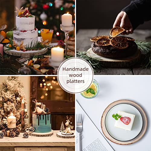 Maputune 8 Pcs 7-8 in Large Unfinished Wood Slices for Centerpieces, Natural Rustic Wooden Plate for DIY Craft, Round Wood...