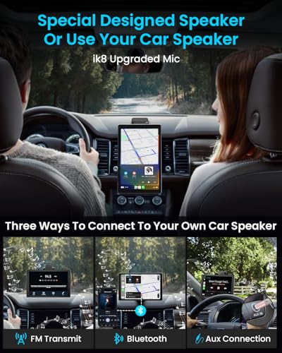 8” Wireless Apple CarPlay Screen for Car with Android Auto & 1080P Backup Camera, Rotatable Touchscreen Car Stereo, Vertic...