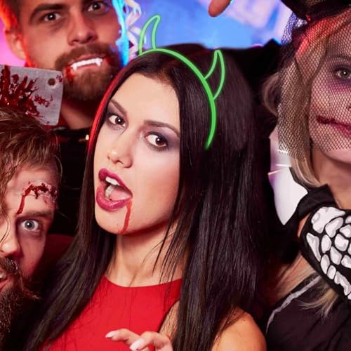 Fishdown Glow in The Dark Party Supplies，12 Pcs Assorted Glow in Dark Cat Ear Crown Headband for Birthday Party,Halloween ...