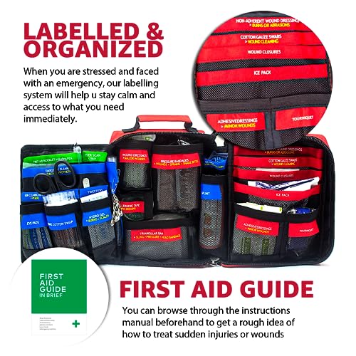 AID MATE Pro First Aid Kit with Molle System Portable Emergency Survival Kits Trauma Medical Kit for Home, Office, Car, Ou...