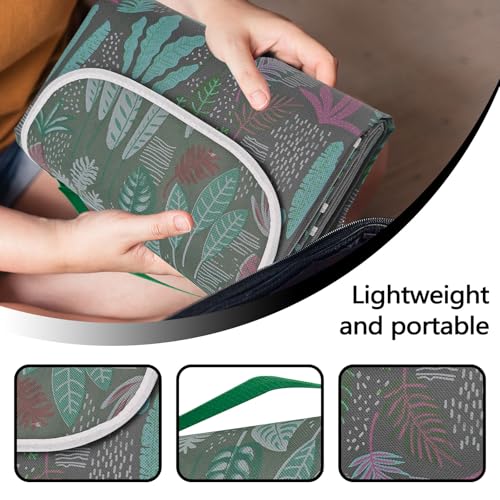 SNOMEL Outdoor Picnic Blanket Waterproof Foldable, 78.7'' x 78.7'' Large Park Beach Blanket, Fold Up Picnic Mat Sand Free ...