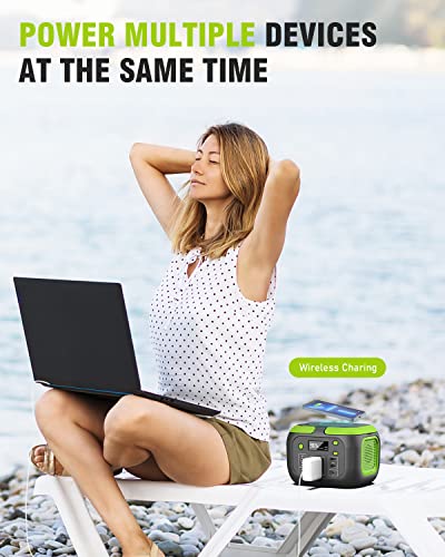 200W Portable Power Station, SinKeu 42000mAh Solar Generator With 110V AC Outlet, DC, USB C, USB QC3.0, 155Wh Backup Batte...