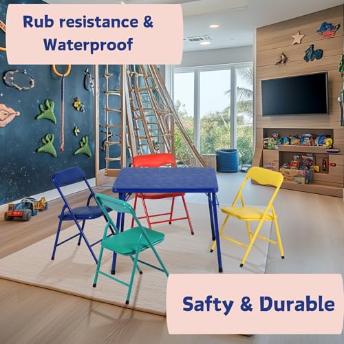 Homy Casa Folding Table and Chairs Set for Kids Dining Room Daycare and Classrooms, Children's Activity Table and Chairs S...