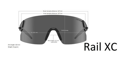 Tifosi Optics Rail XC Sunglasses (Blackout w/Smoke/AC Red/Clear Lenses) - Ideal Cycling (Road & Gravel), Baseball, Softball