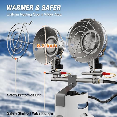 QIOMALA 30000 BTU Propane Heater Outdoor, Double Tank Top Cordless Radiant Gas Heater, Tip-Over Protection, Safety Shut-of...