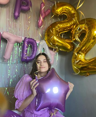 Smlpuame 40 inch Number Balloon 0-9 Gold Large Number 2 Balloons,Digital Balloons for Birthday Party Celebration Decoratio...