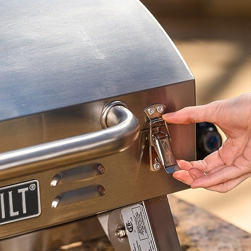 Masterbuilt Portable Propane Gas Grill with Folding Legs, Chrome-Coated Warming Rack and 288 Cooking Square Inches in Stai...