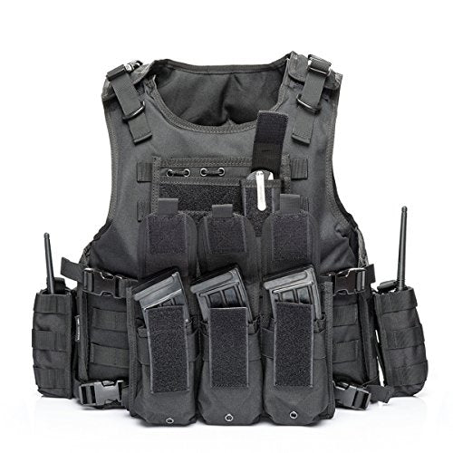 YAKEDA Adjustable Tactical Airsoft Training Vest | Camping, Fishing, Hunting,Gift for Halloween and New Year