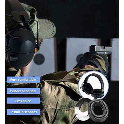 PROHEAR Gel Ear Pads Compatible with Peltor Sport RangeGuard TAC100 300 500 Earmuffs, Comfortable Replacement Gel Ear Cups