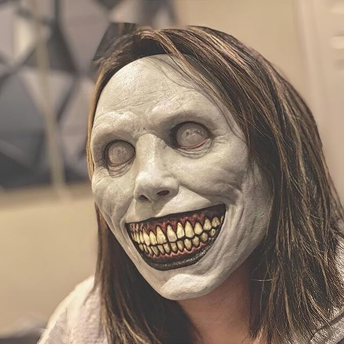 Aerkersun Scary Halloween Mask for Adults, Realistic and Durable Natural Latex Creepy Horror Mask for Cosplay and Halloween Party (Grey)