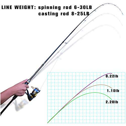 Goture Travel Fishing Rods, 4 Piece Fishing Pole with Case/Bag, Casting/Spinning Rod,Ultralight Fishing Baitcasting Rod 7f...