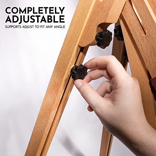 Daler-Rowney St. Paul's Easel - Wooden Easel Stand for Professional and Student Artists - Secure Canvas Stand for Oil and ...