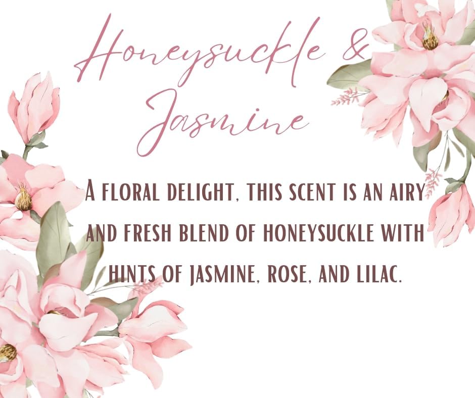 Honeysuckle Jasmine Scented Body Powder for Men & Women, Bath Perfume Dusting Powder with Fragrance & Essential Oils, Talc Free 8oz Container, Made in USA