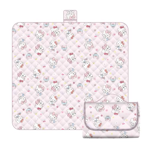 tlyunaooez 80”x 80” Picnic Blanket Extra Large, Waterproof and Foldable Beach Blanket, 3-Layer Outdoor Blanket for 6 to 8 ...