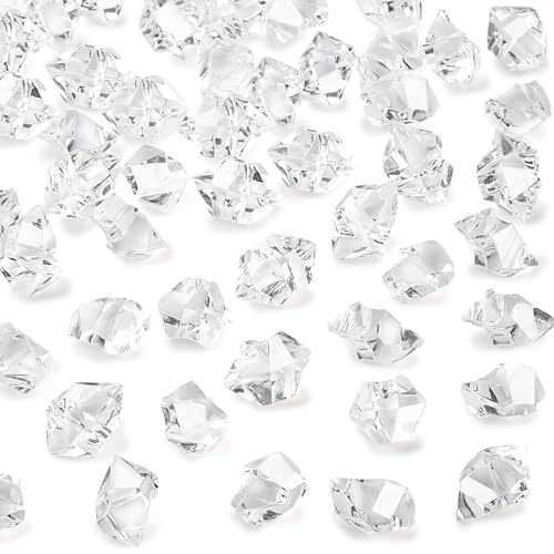 DomeStar Fake Ice, 150PCS Fake Diamonds, Plastic Diamonds Acrylic Rocks Vase Fillers for Centerpieces Wedding Party Table ...