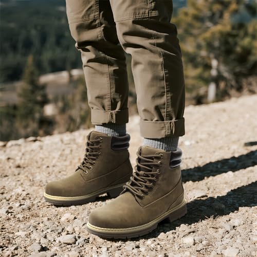 ANJOUFEMME Winter Hiking Boots Men Waterproof, Warm Work Trekking Shoes for Men