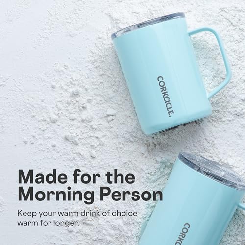 Corkcicle Classic Coffee Mug - Triple Insulated Stainless Steel for Travel - Shatter-Proof Lid - Keeps Drink Hot Over 3 Ho...