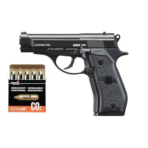 Lancer Tactical Air Pistol Saber X84 Full Metal CO2 Airgun Pistol-480 FPS w/High Pressure 12 Gram CO2- Pack of 5
