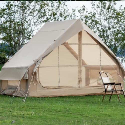 Mordern Outdoor Inflatable Tent with Pump for 4-6 Person - Easy Setup, 4 Season Waterproof, Large Space, 12 Mesh Windows B...